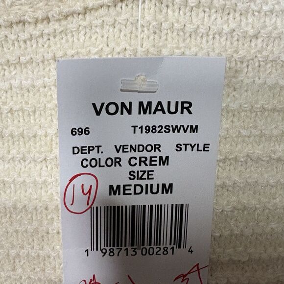 Thread & Supply Striped Sweater Womens M Cream Brown Gray Boxy NWT Coastal - Picture 4 of 11